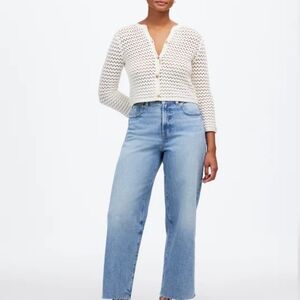 Madewell Perfect Vintage Cropped Wide Leg Jeans 33 Petite